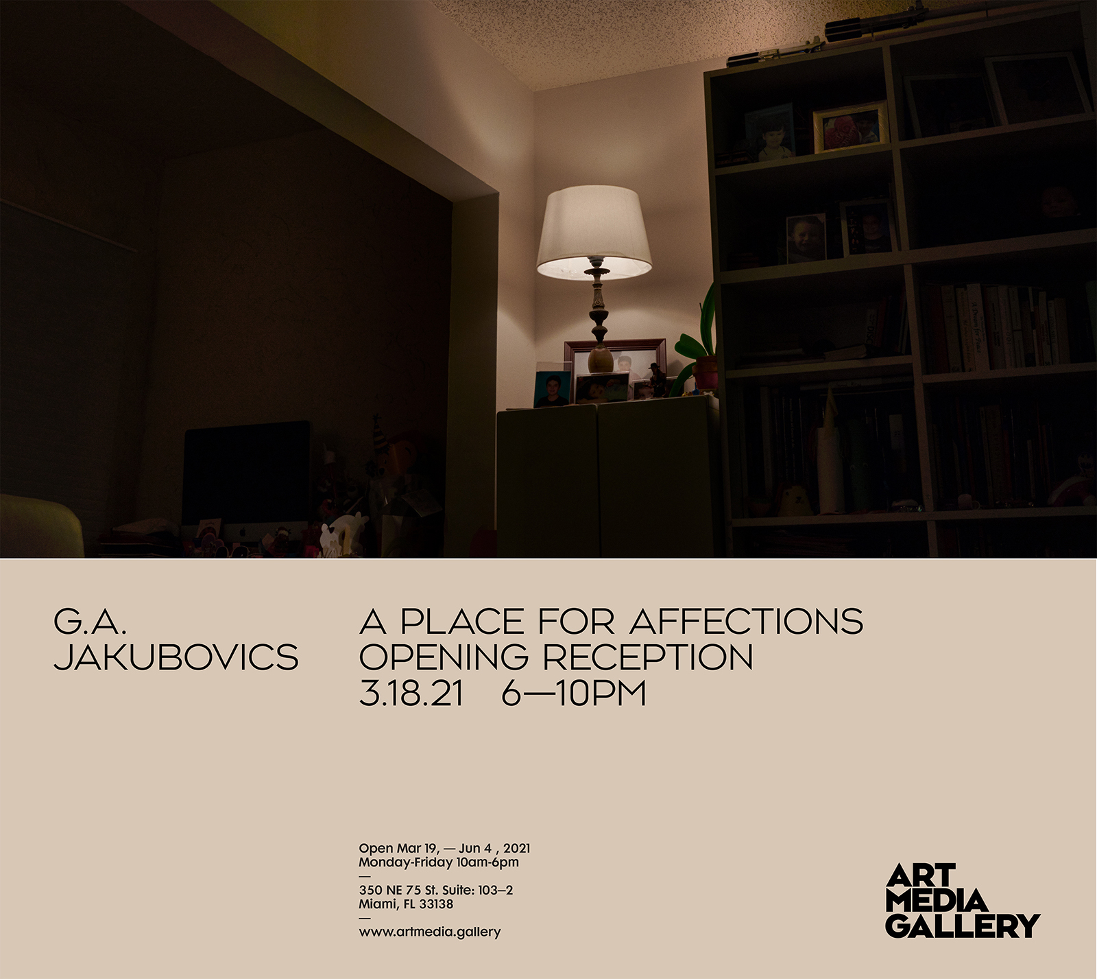 Invitation & Installation views | A Place for Affections | G. A. Jakubovics | Miami FL